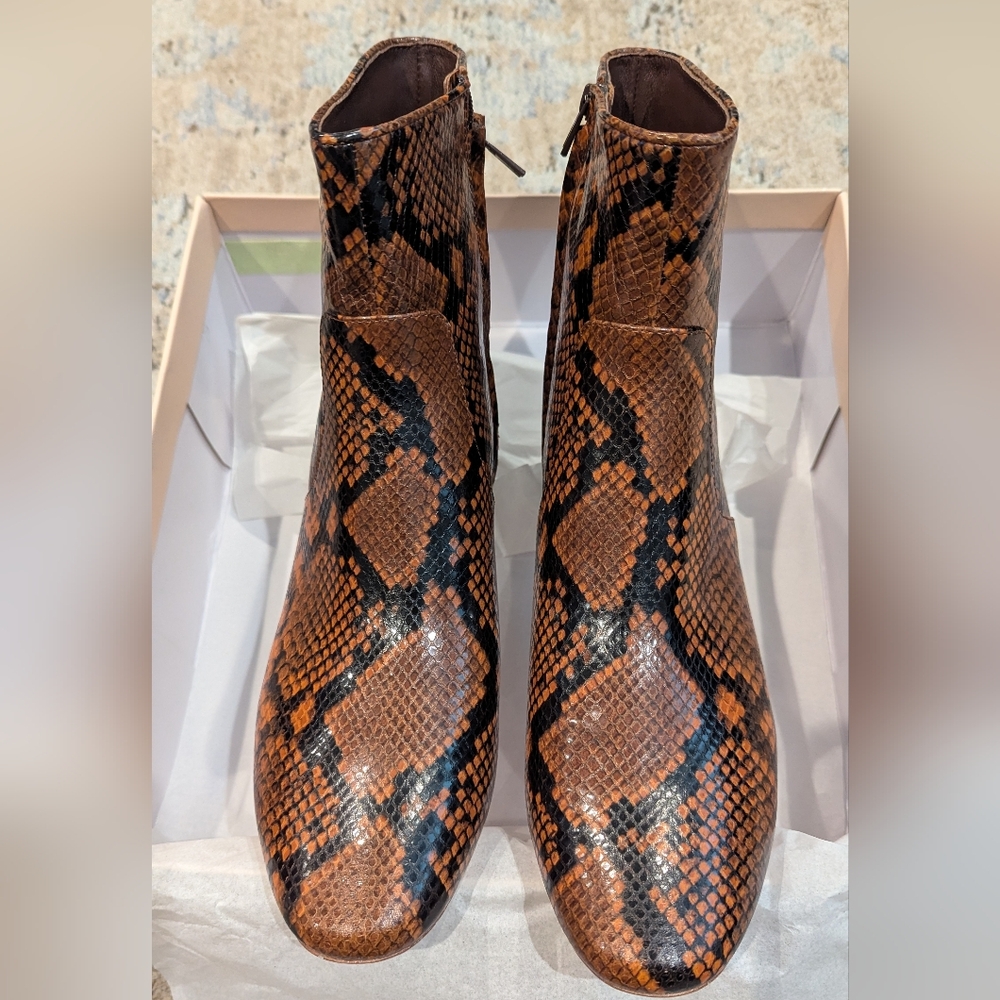 Loeffler Randall Snake Print Ankle Boots